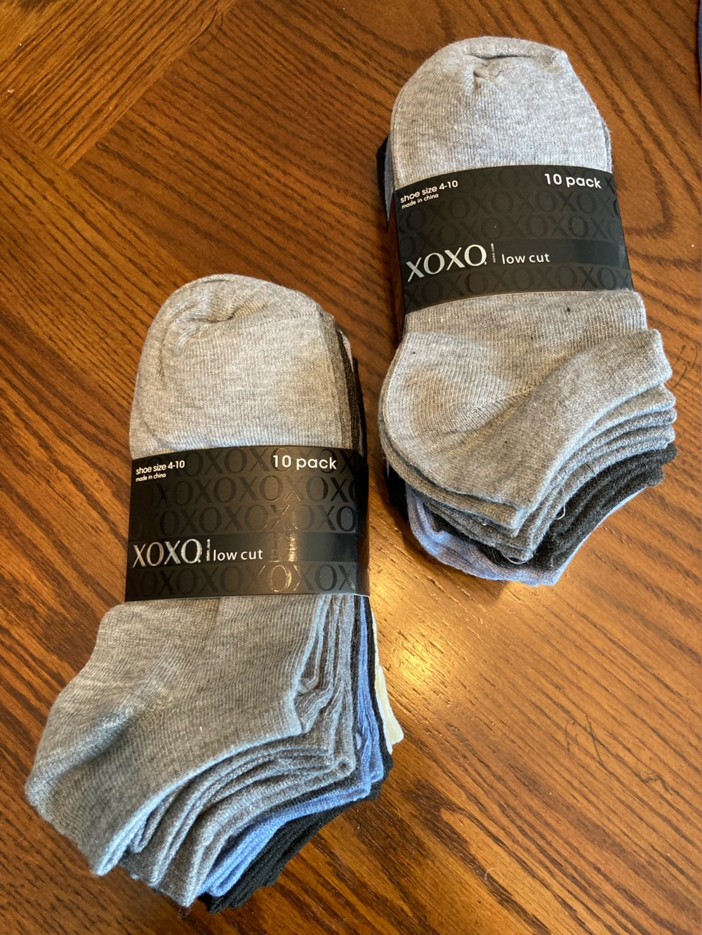 XOXO:  Low Cut Athletic Socks - Black/Grey/White/Blue/Cream (10 Pack x2)